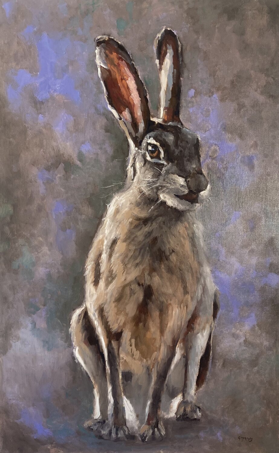 lièvre majestueux Géraldine Morales Original painting for sale