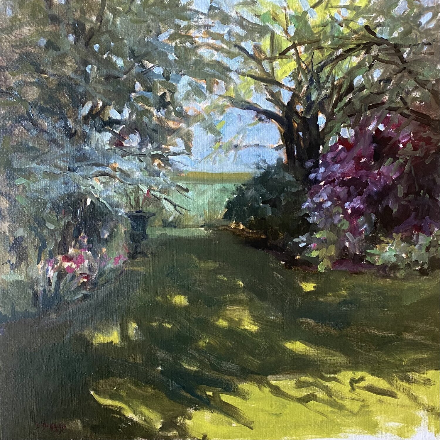 Jardin d'Ezerville Géraldine Morales Original painting for sale