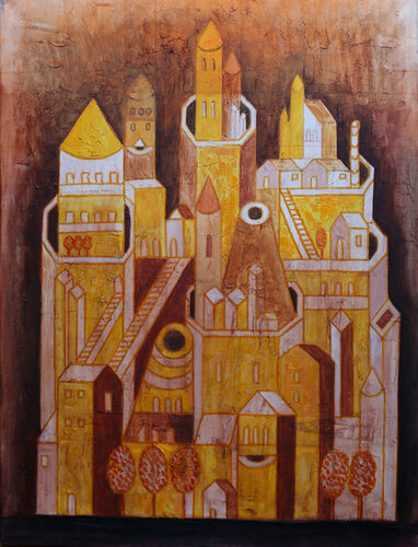 Golden City by Van Hovak, Painting for Sale on Select