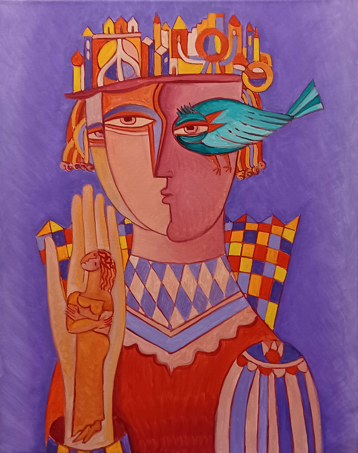 Green Bird Van Hovak Original painting for sale