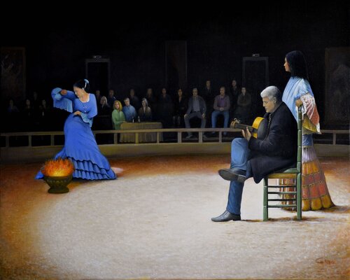 Flamenco aux Saintes-Maries-de-la-Mer by Charles Unger, Painting for Sale on Select