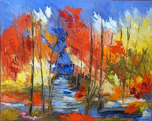 Bonheur forestier by Nicole Caron, Painting for Sale on Select