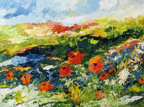 Les coquelicots by Nicole Caron, Painting for Sale on Select