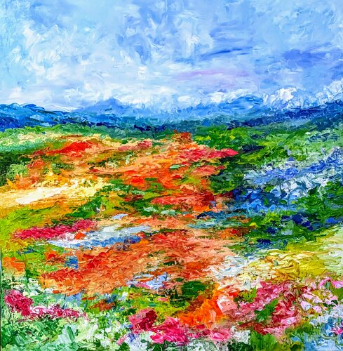 Les coquelicots II by Nicole Caron, Painting for Sale on Select