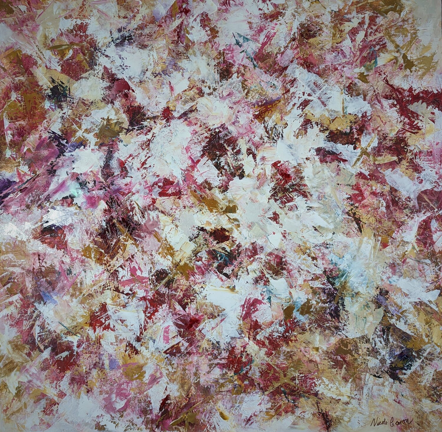 Roseraie Nicole Caron Original painting for sale