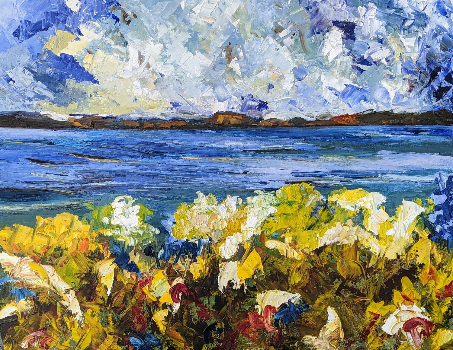 Jardin d'automne à Kamouraska Nicole Caron Original painting for sale
