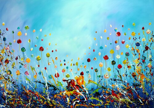 Flying Flowers 3 by Gena, Painting for Sale on Select