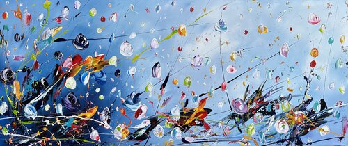 Blue Flowers by Gena, Painting for Sale on Select