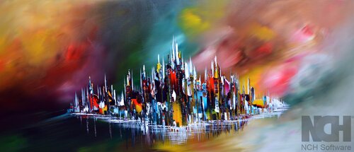 Flying City by Gena, Painting for Sale on Select