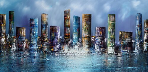 Skyline City by Gena, Painting for Sale on Select