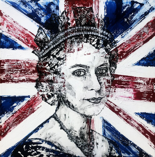 I've done my duties // Queen Elizabeth II. by Sarah Jil Niklas, Painting for Sale on Select