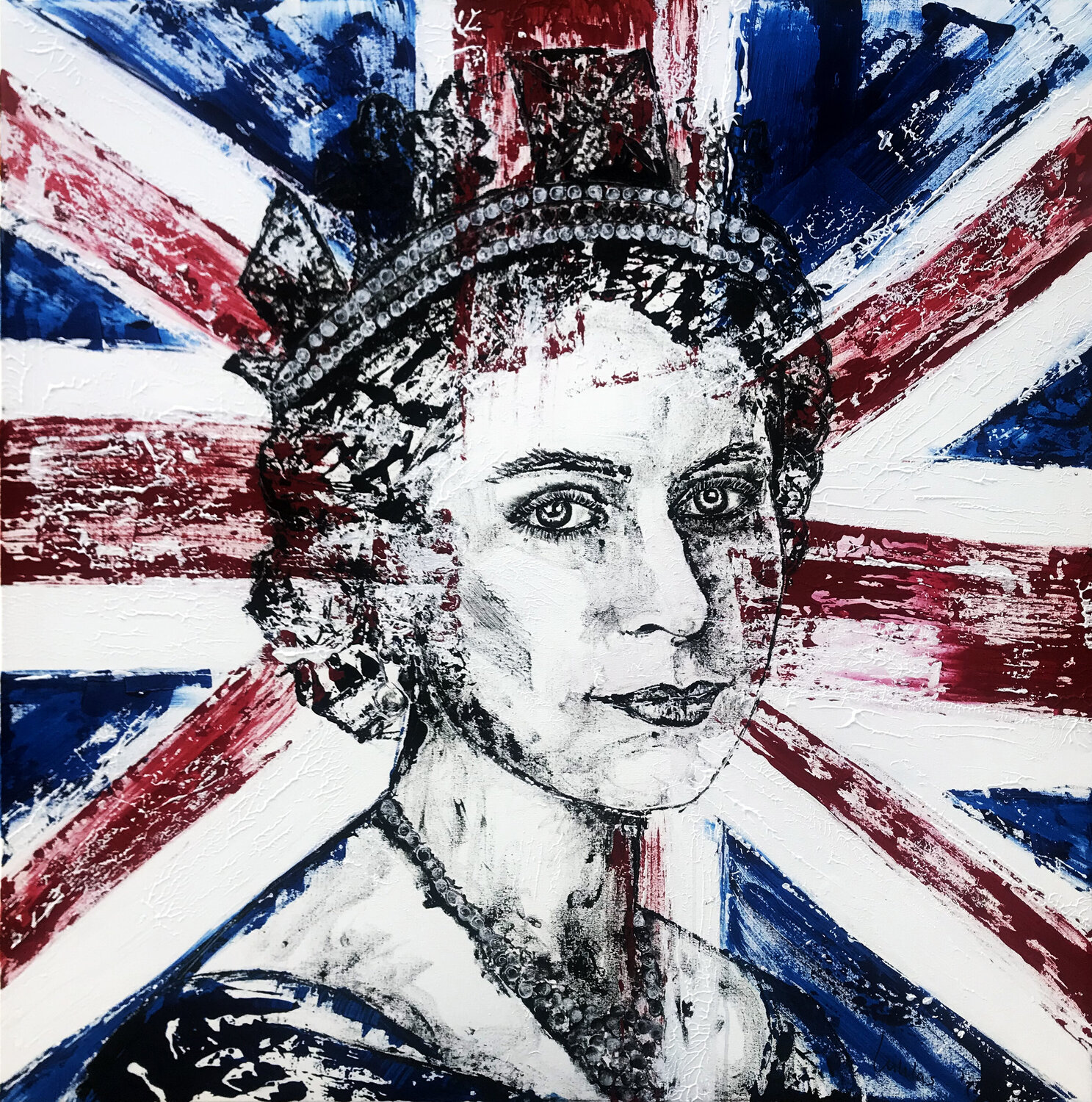 I've done my duties // Queen Elizabeth II. Sarah Jil Niklas Original painting for sale