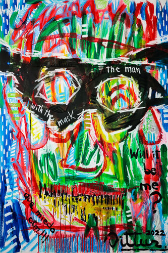 The man with the mask, will it be me?... by Christian Dittus, Painting for Sale on Select