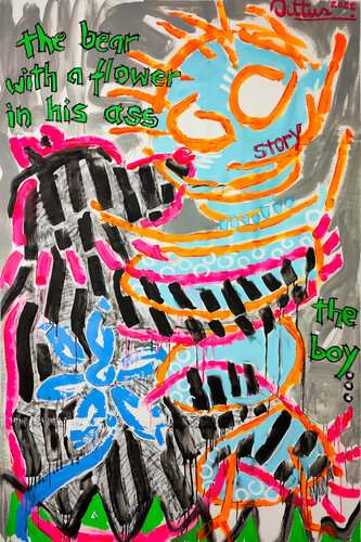 The story of the boy and the bear with a flower in his ass... by Christian Dittus, Painting for Sale on Select
