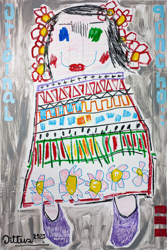 Original poncho by Christian Dittus, Painting for Sale on Select