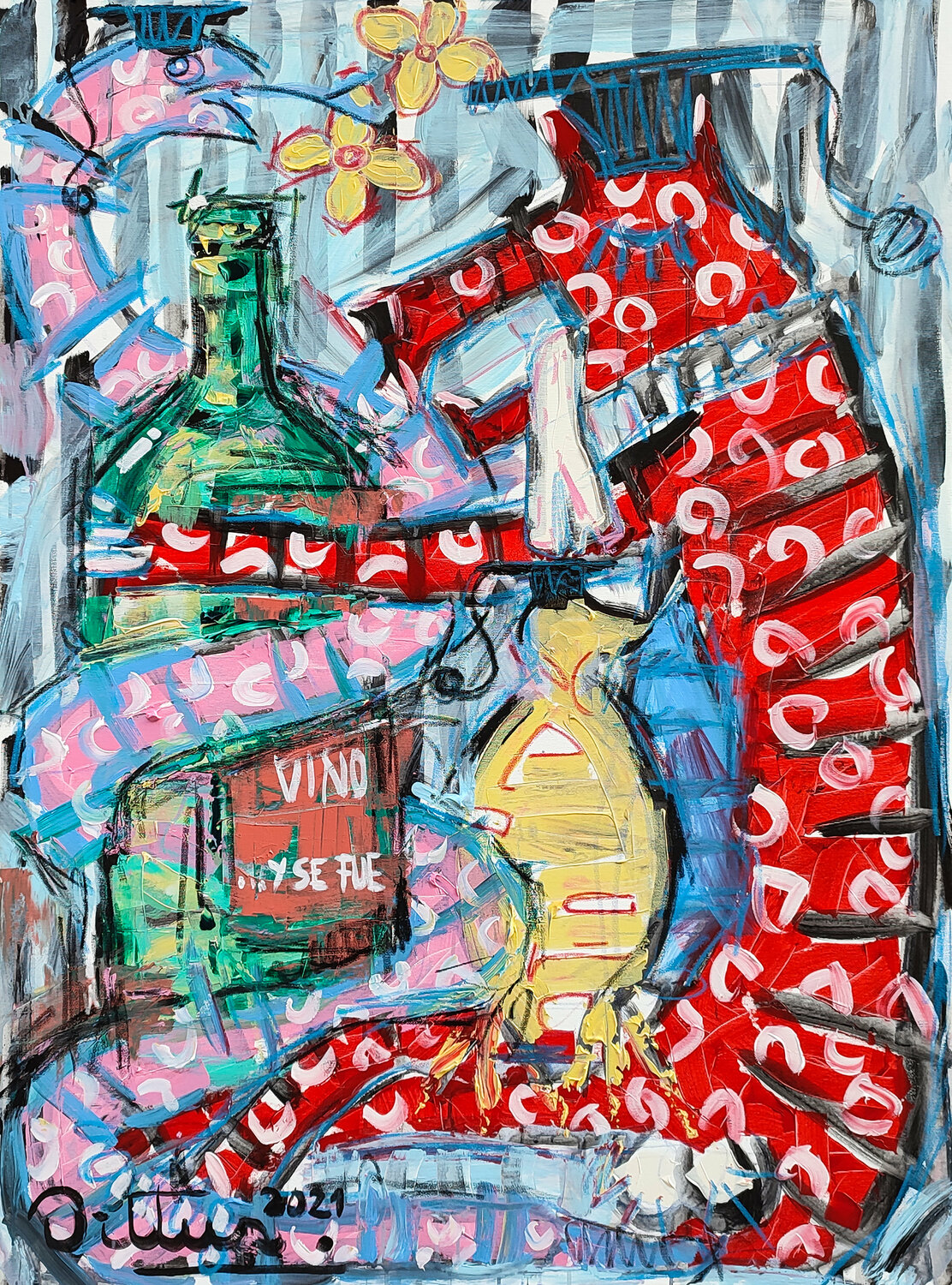 Sad balls graduation Christian Dittus Original painting for sale