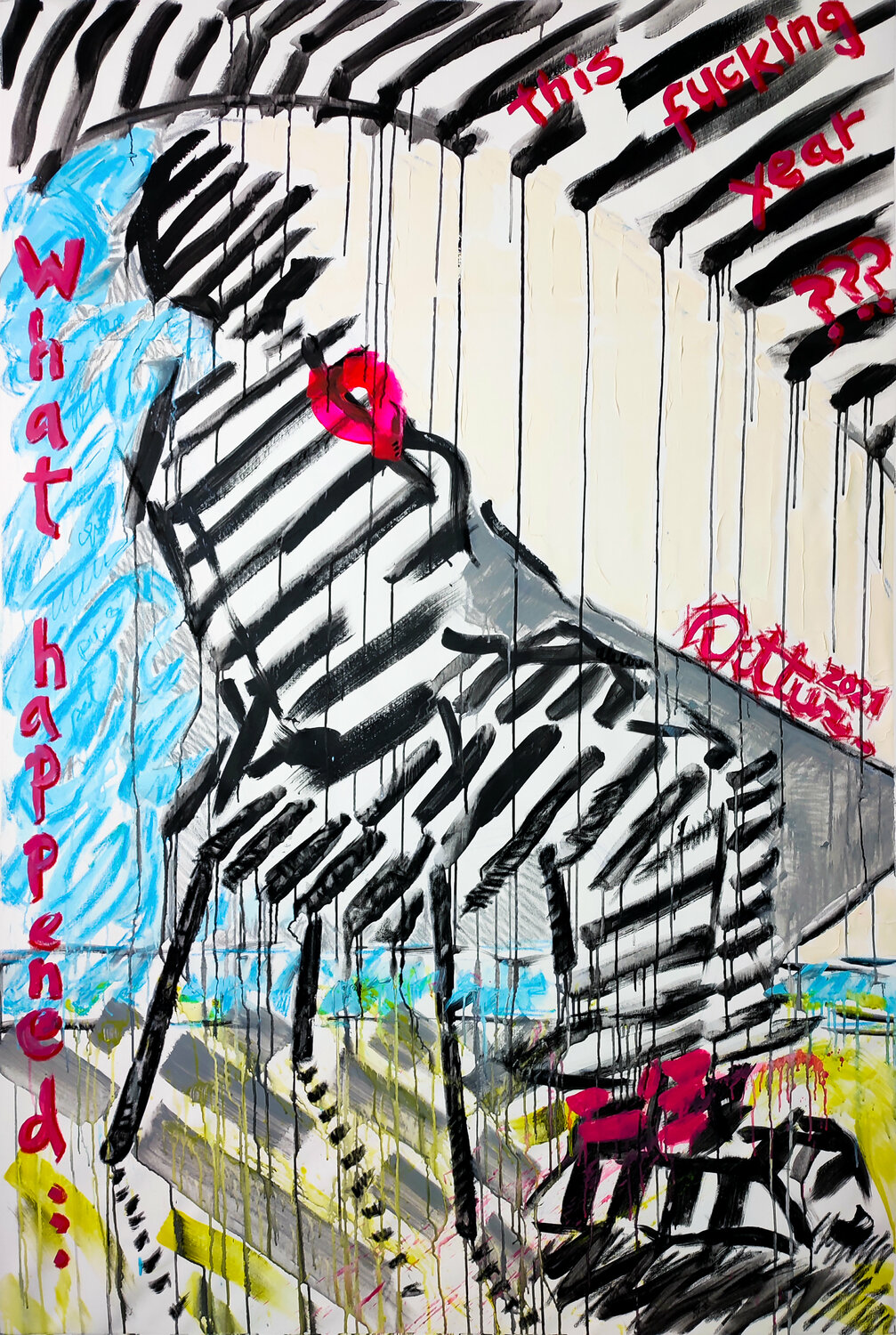 What happened this f...ing year??? Christian Dittus Original painting for sale