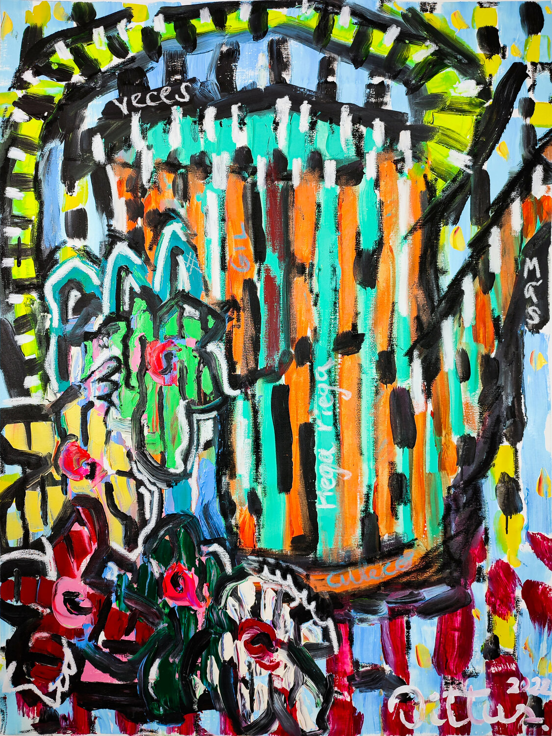 Water, watering that dry out ! Christian Dittus Original painting for sale