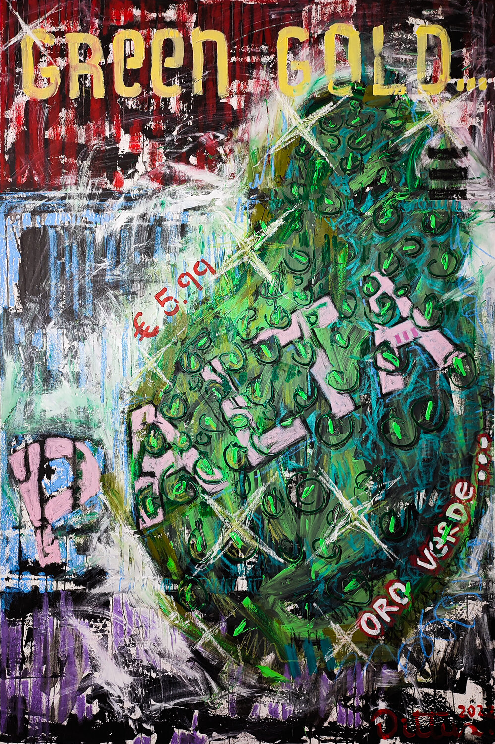 Green gold Christian Dittus Original painting for sale