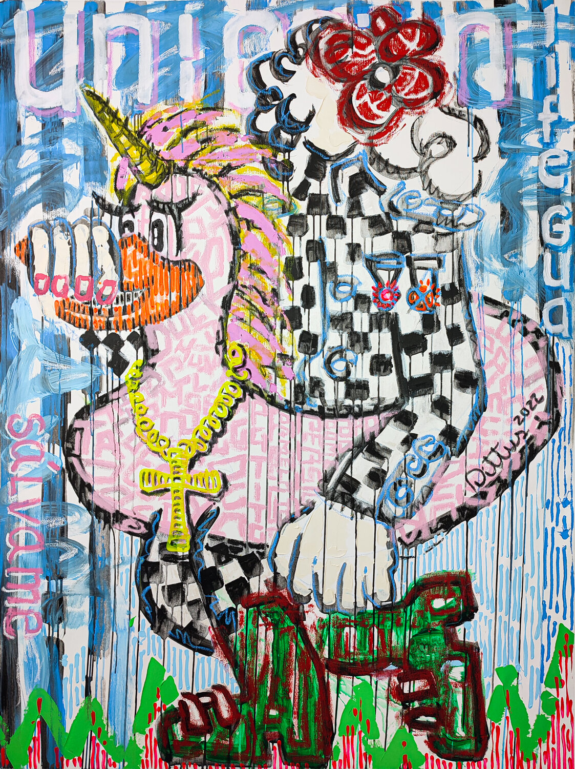 Unicorn duck Christian Dittus Original painting for sale