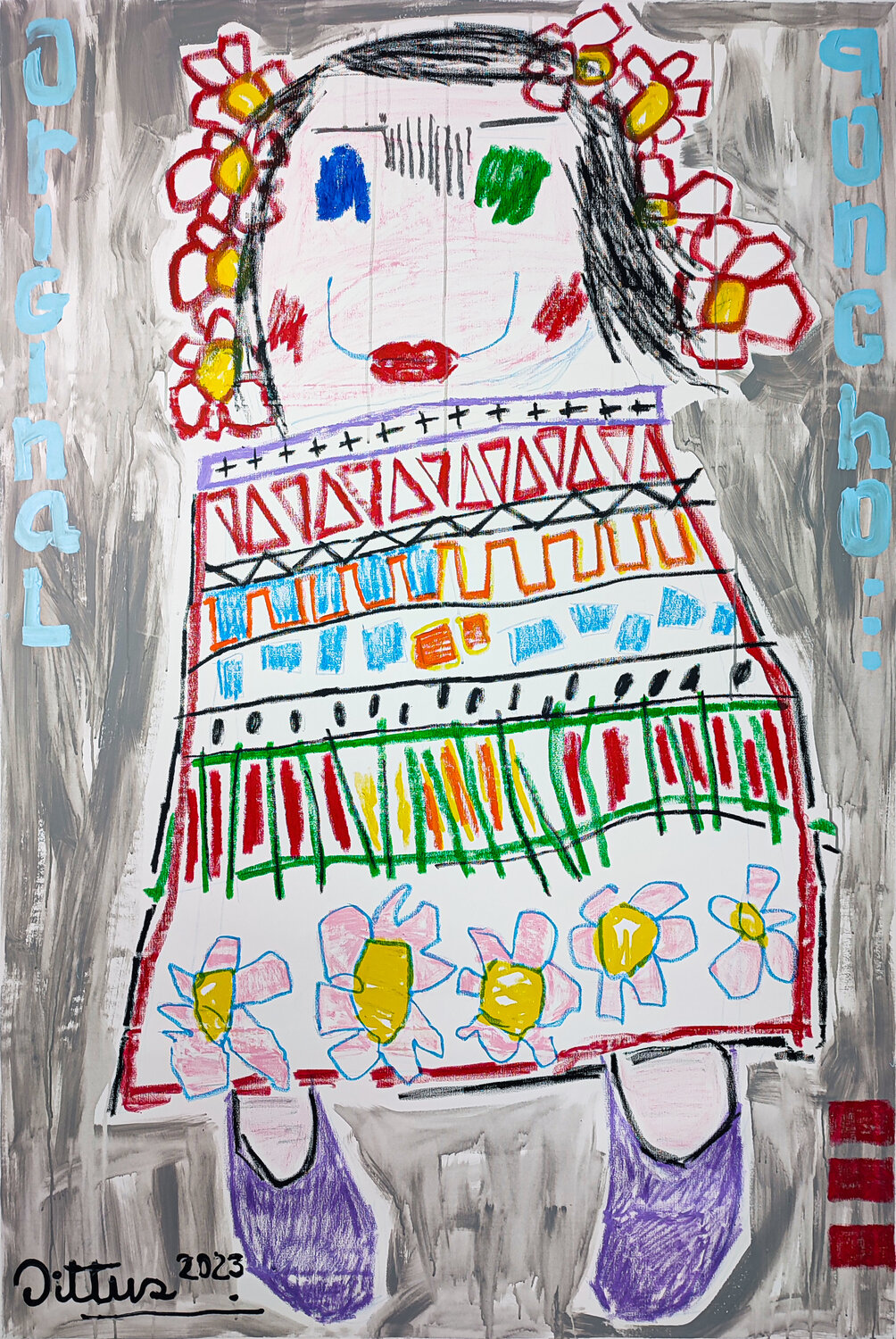 Original poncho Christian Dittus Original painting for sale