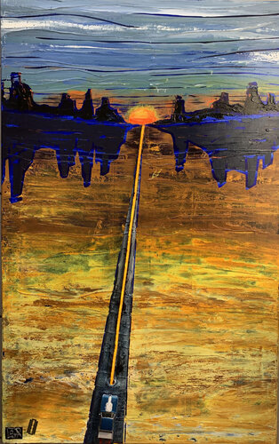 Alone in Pontiac GTO  ( Arlight /Artoys) by Alain Granger (A.G.R.), Painting for Sale on Select