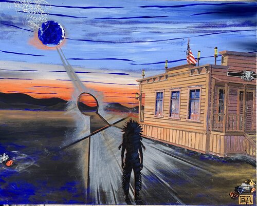 Crépuscule au Burning Man * by Alain Granger (A.G.R.), Painting for Sale on Select