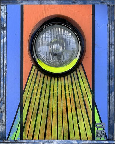Under the headlights of a 911 by Alain Granger (A.G.R.), Painting for Sale on Select