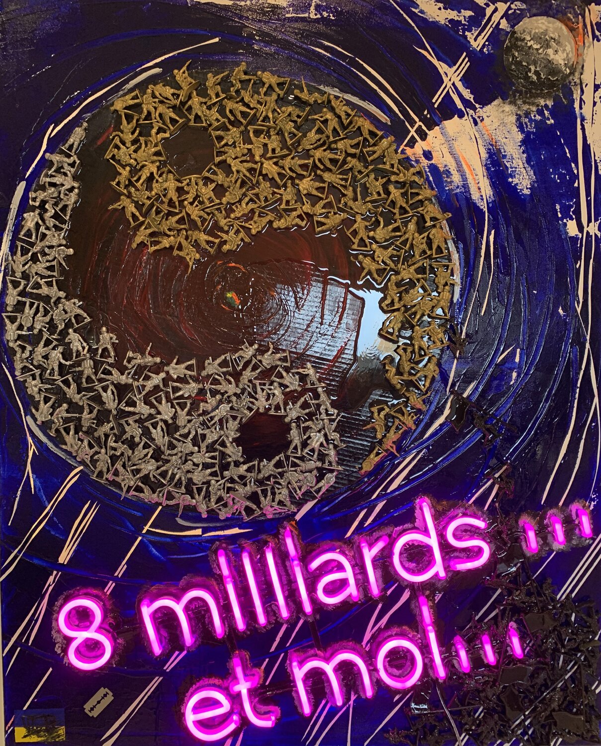 8 MILLIARDS ...ET MOI ... ( ARLIGHT) Alain Granger (A.G.R.) Original painting for sale