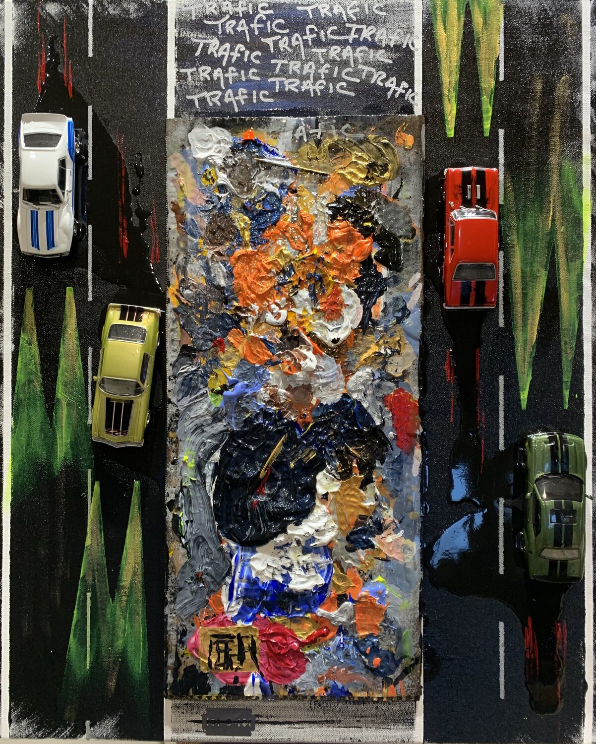 TRAFIC ! Alain Granger (A.G.R.) Original painting for sale