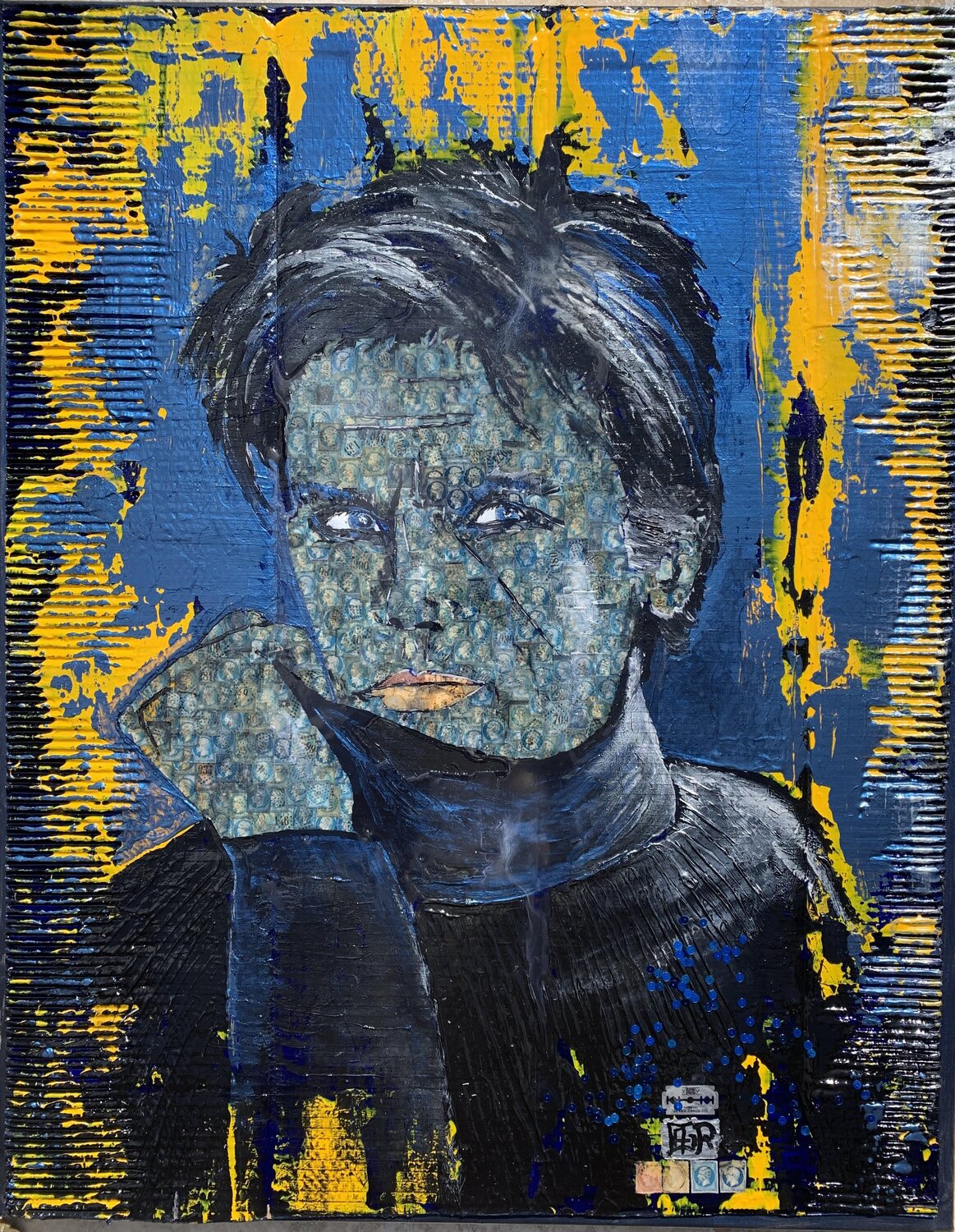 La vie est faite de morceaux qui ne se joignent pas ...Melle Brown ... Alain Granger (A.G.R.) Original painting for sale