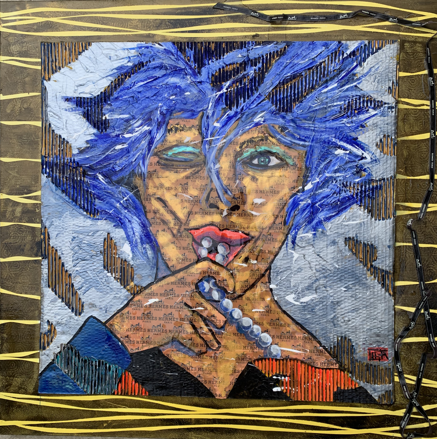 1 M² d' HERMES  * dans le vent ... Alain Granger (A.G.R.) Original painting for sale
