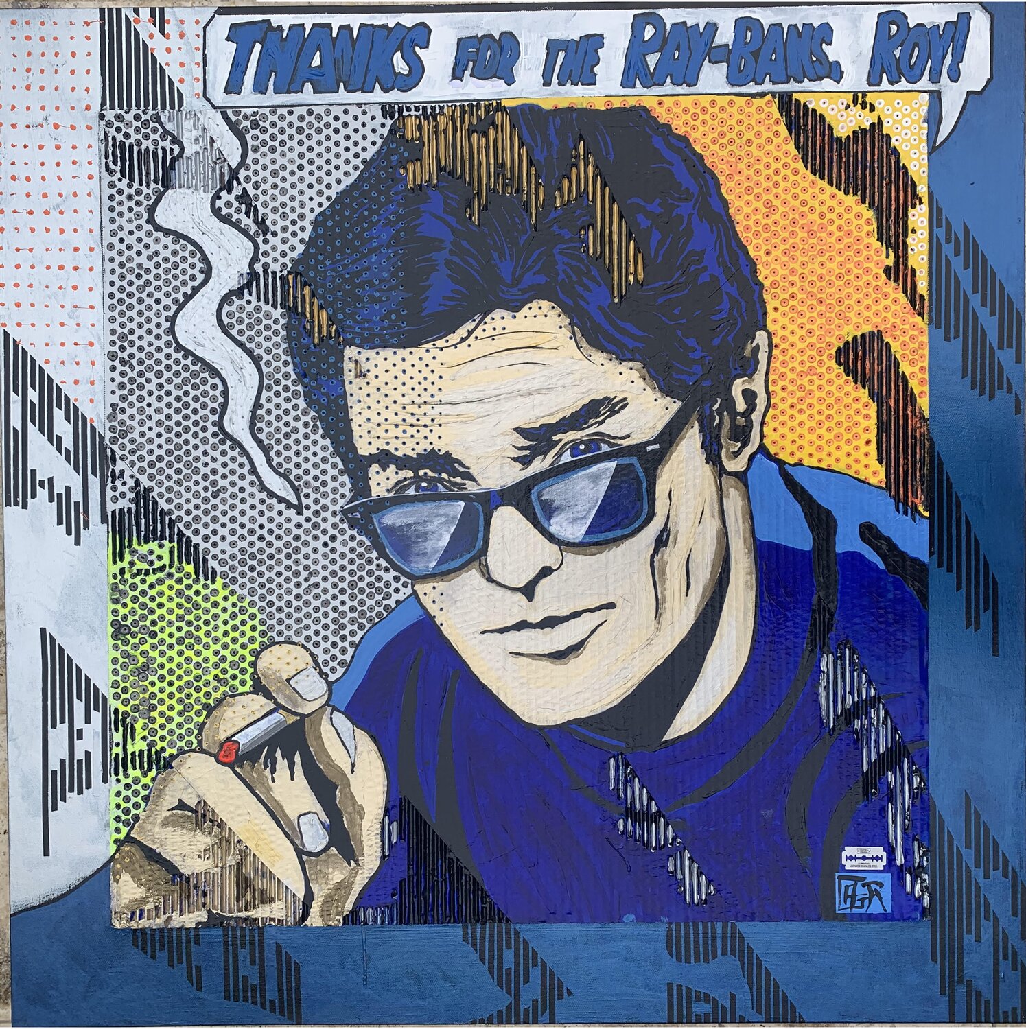 THANKS FOR THE RAY-BANs ROY ! Alain Granger (A.G.R.) Original painting for sale