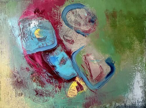 Colored rhythms by Ludmila Budanov, Painting for Sale on Select
