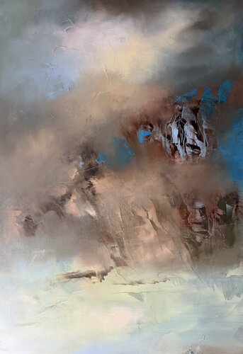Where the mist remembers the stones by Ludmila Budanov, Painting for Sale on Select