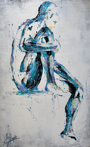 Le Jeune Penseur by Amandyne Steropes, Painting for Sale on Select