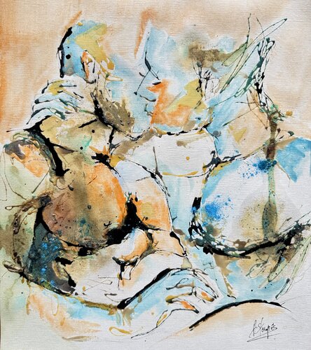 Entre nous Deux by Amandyne Steropes, Painting for Sale on Select