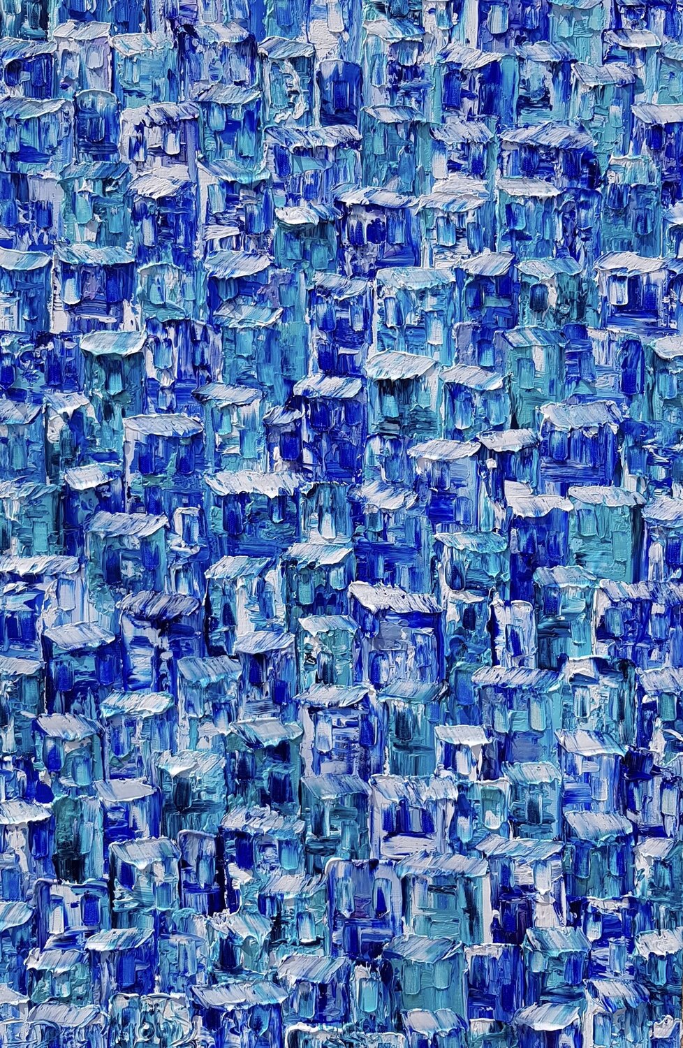 Bluetime Favelas Christine Drummond Original painting for sale