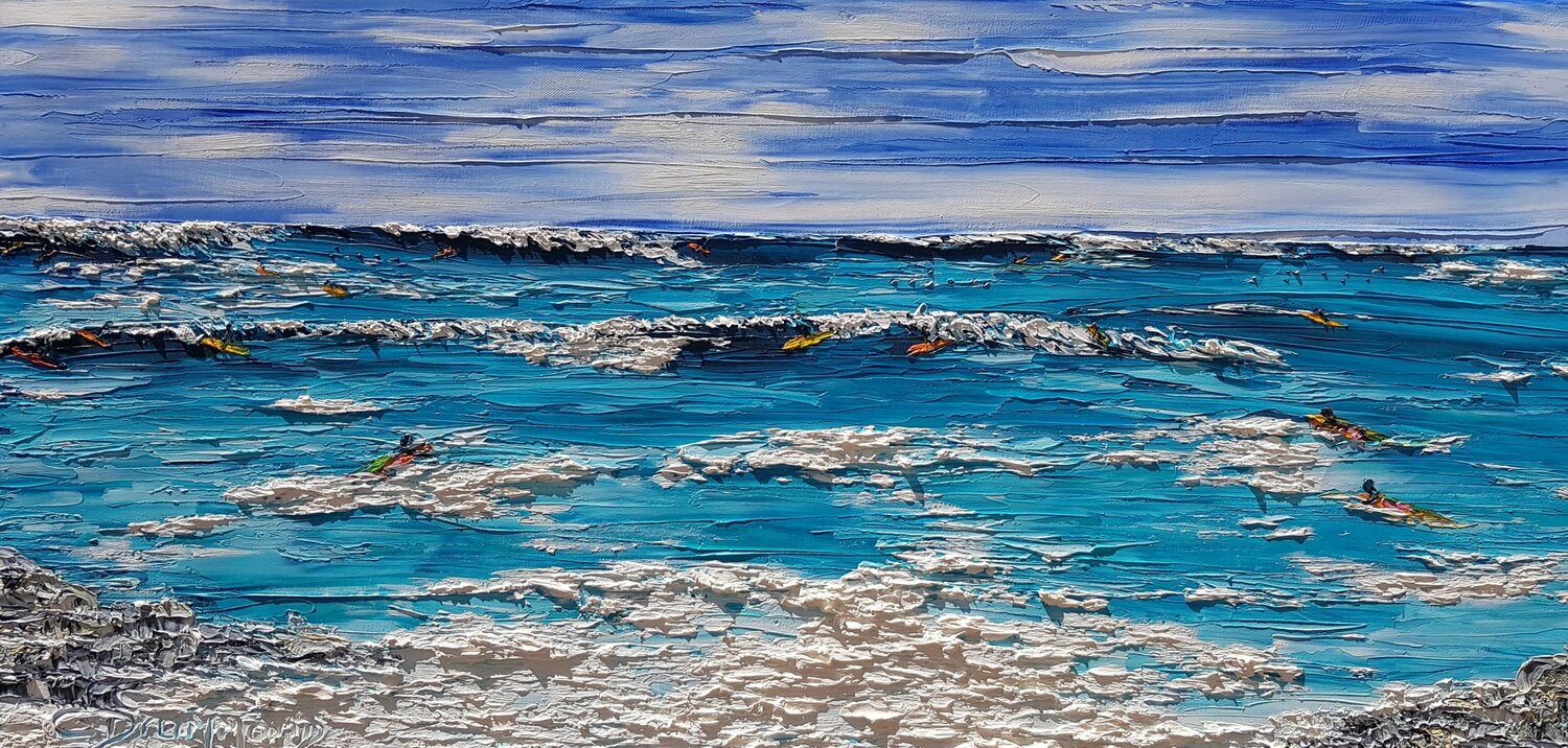Paraiso do surfe Christine Drummond Original painting for sale