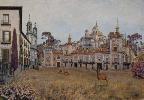 Futuro, la Plaza de la Villa.  Madrid by Carlos Arriaga, Painting for Sale on Select