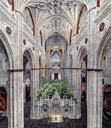Crece el Interior de la Catedral # 2.  Salamanca. España. by Carlos Arriaga, Painting for Sale on Select