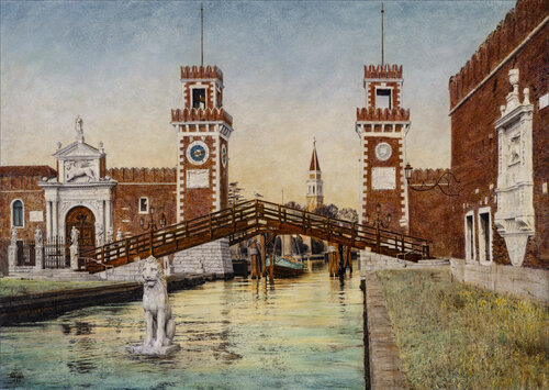 Arsenale di Venezia by Carlos Arriaga, Painting for Sale on Select