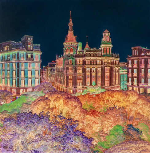 Canalejas en Candilejas. Madrid. by Carlos Arriaga, Painting for Sale on Select