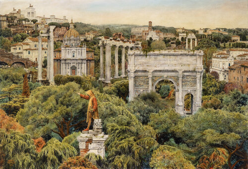 Cola Di Rienzo Nel Foro Romano. by Carlos Arriaga, Painting for Sale on Select