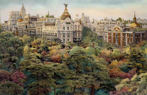 Ilusión Lumínica en Madrid. by Carlos Arriaga, Painting for Sale on Select