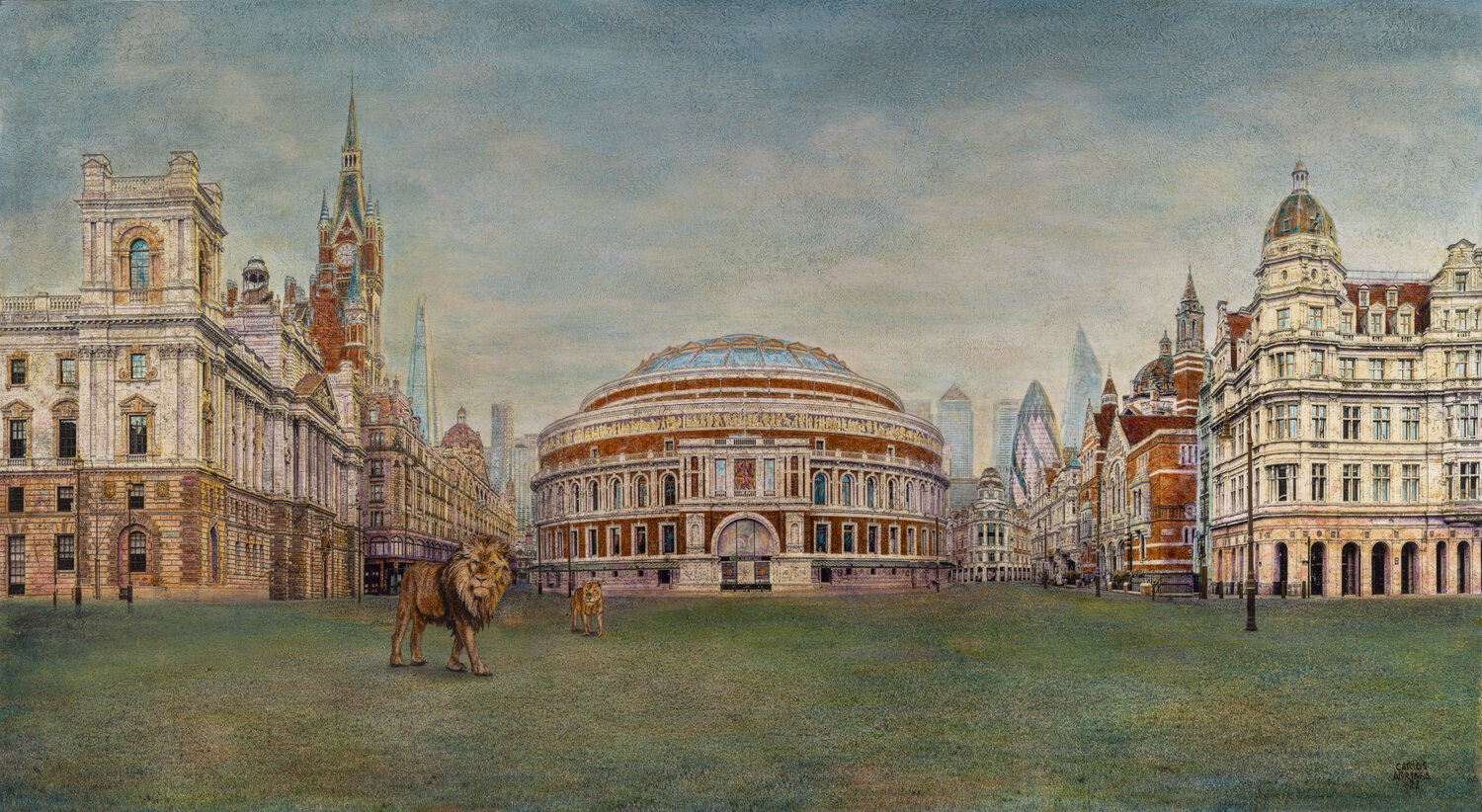 Londinium Alla Piero della Francesca. Carlos Arriaga Original painting for sale