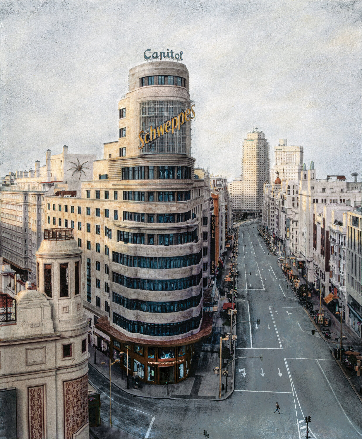 Lonely Walk in Madrid Carlos Arriaga Original painting for sale