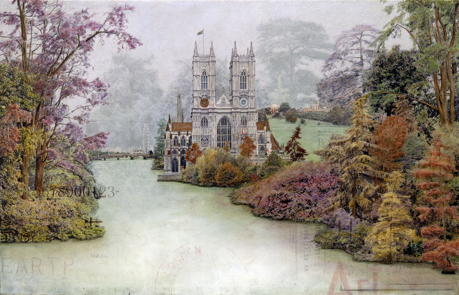 The Abbey at the River Carlos Arriaga Original painting for sale