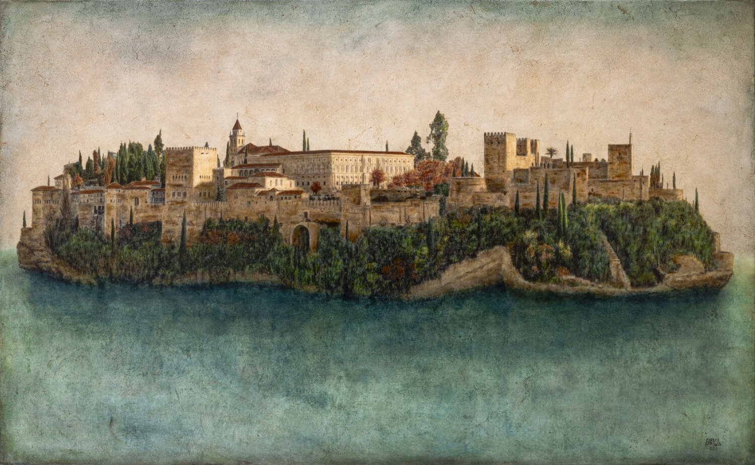 Isla Mágica de la Alhambra # 2 Carlos Arriaga Original painting for sale