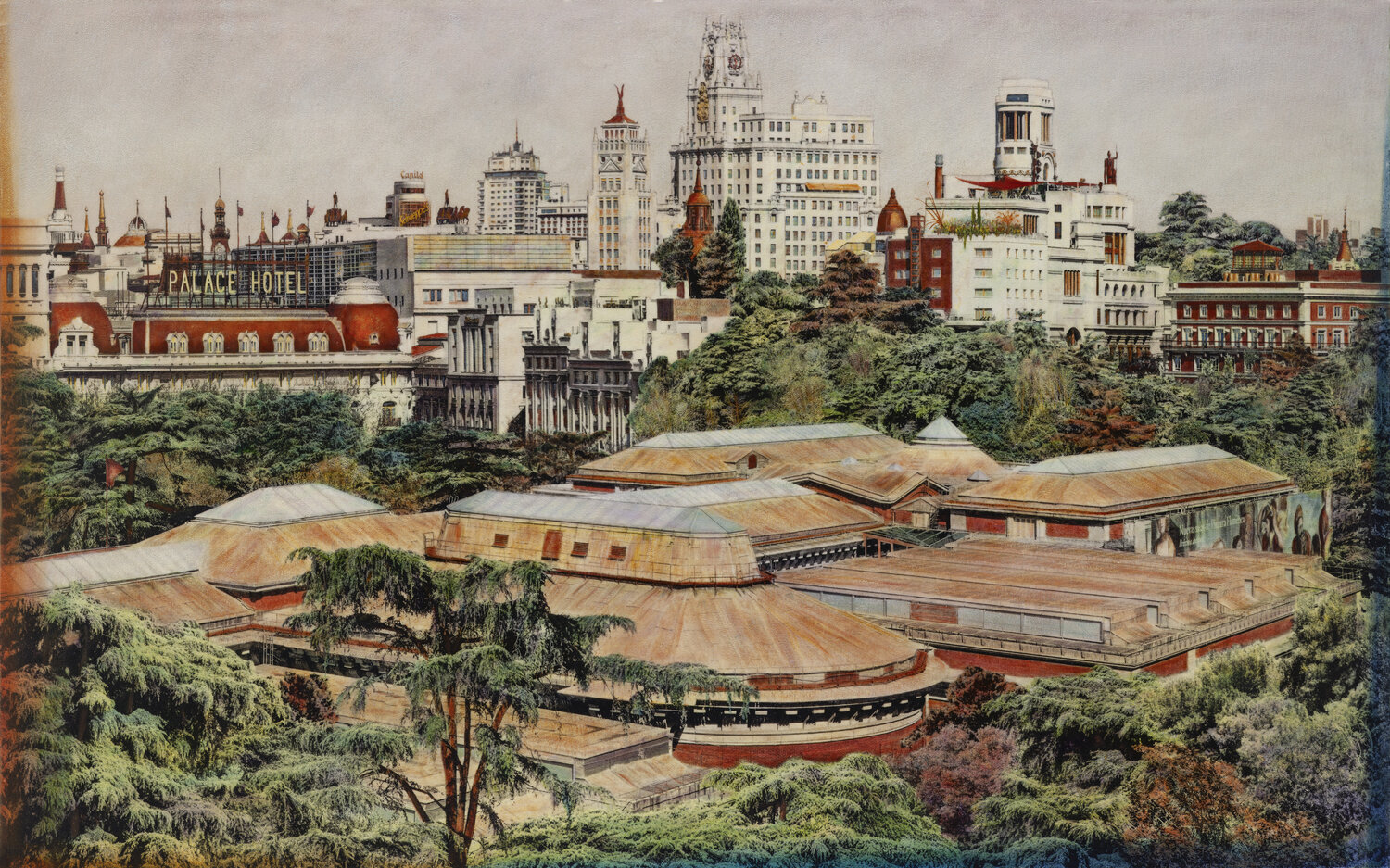 Art in the Heart of Madrid. # 2. (The Prado Roof) Carlos Arriaga Original painting for sale